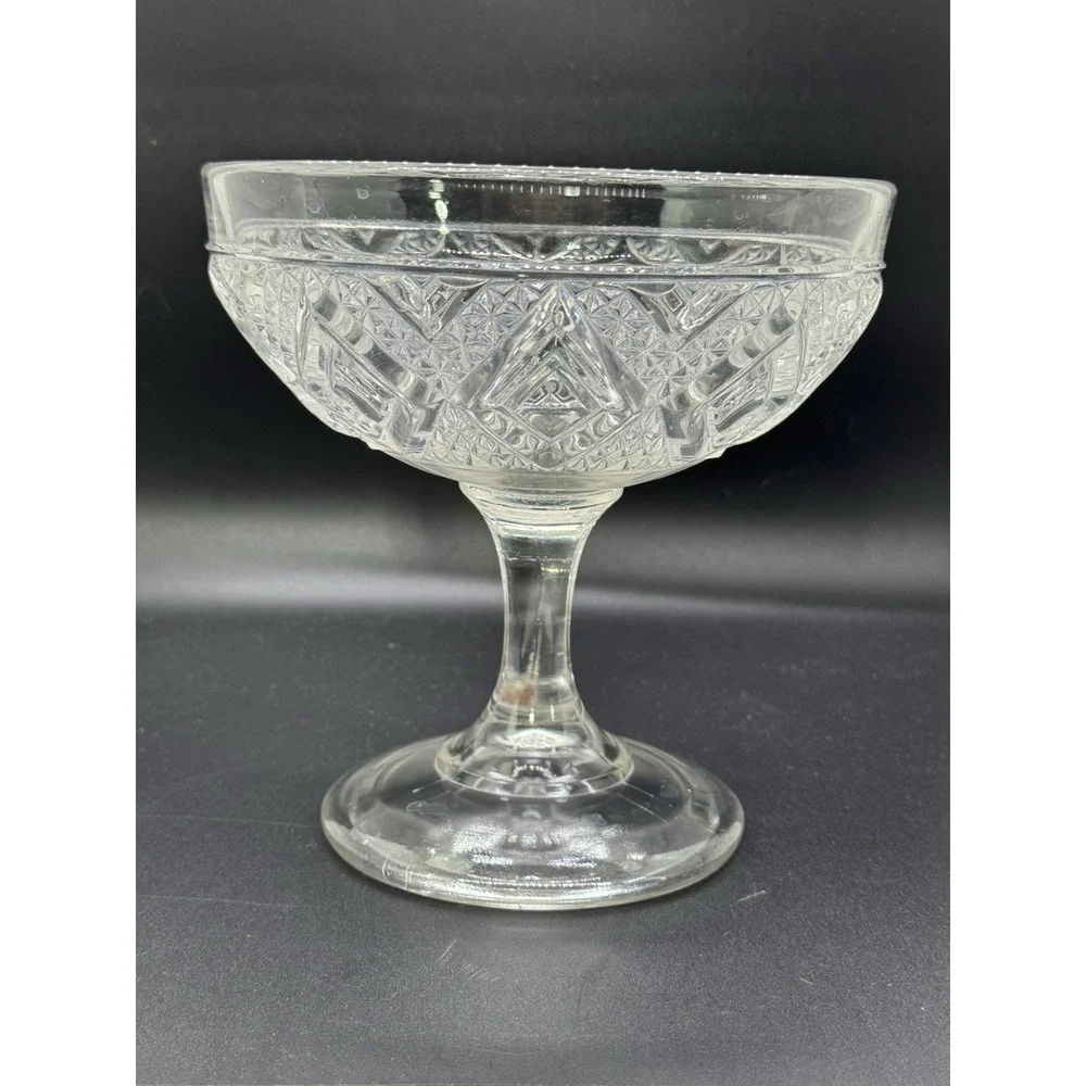 Bruce Higbee‎ ? Diamond Cut Compote Clear Vintage